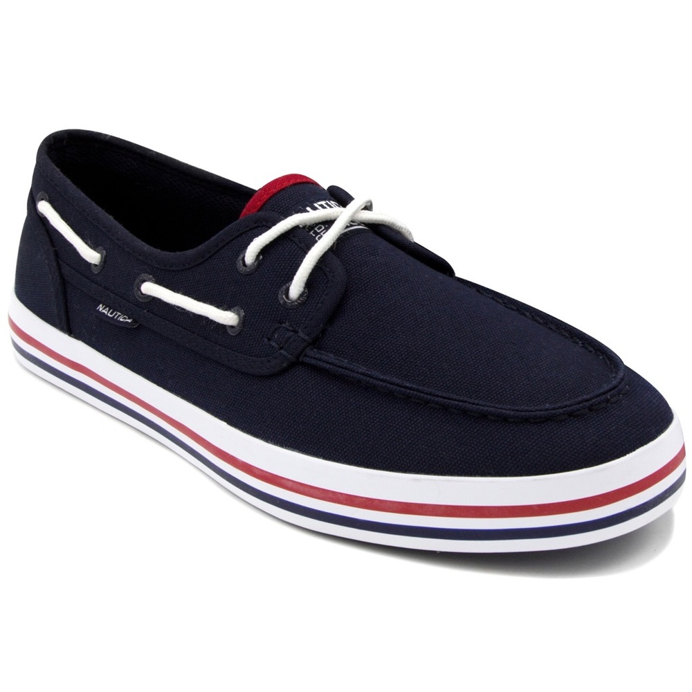 Nautica Spinnaker Navy Boat Shoes Size 7.5 - Picture 1 of 11